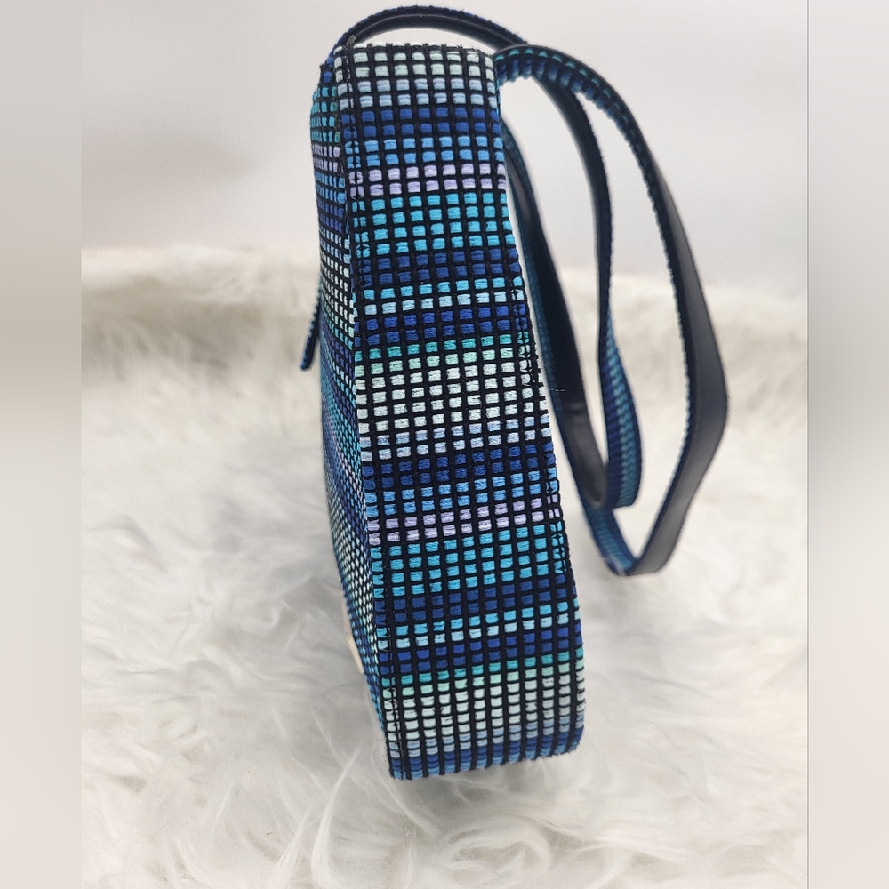 Kate Spade Y2K! Embroidered Blue/Black/White Shoulder Bag - Picture 4 of 16